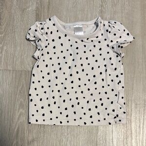 H&M White and Black Polka Dot Kids Tee